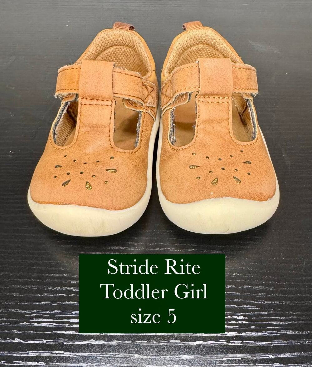 STRIDE RITE 360 CHEYENNE VELCRO MARY JANE COGNAC SIZE 5M